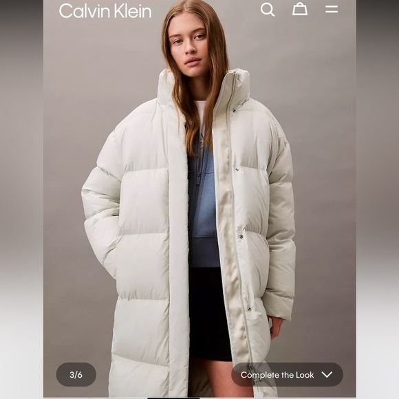 Calvin Klein Long Down Puffer Jacket sz XL - Picture 8 of 14